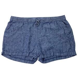Old Navy Womens XXL Chambray Drawstring Elastic Waist Chino Shorts Summer
